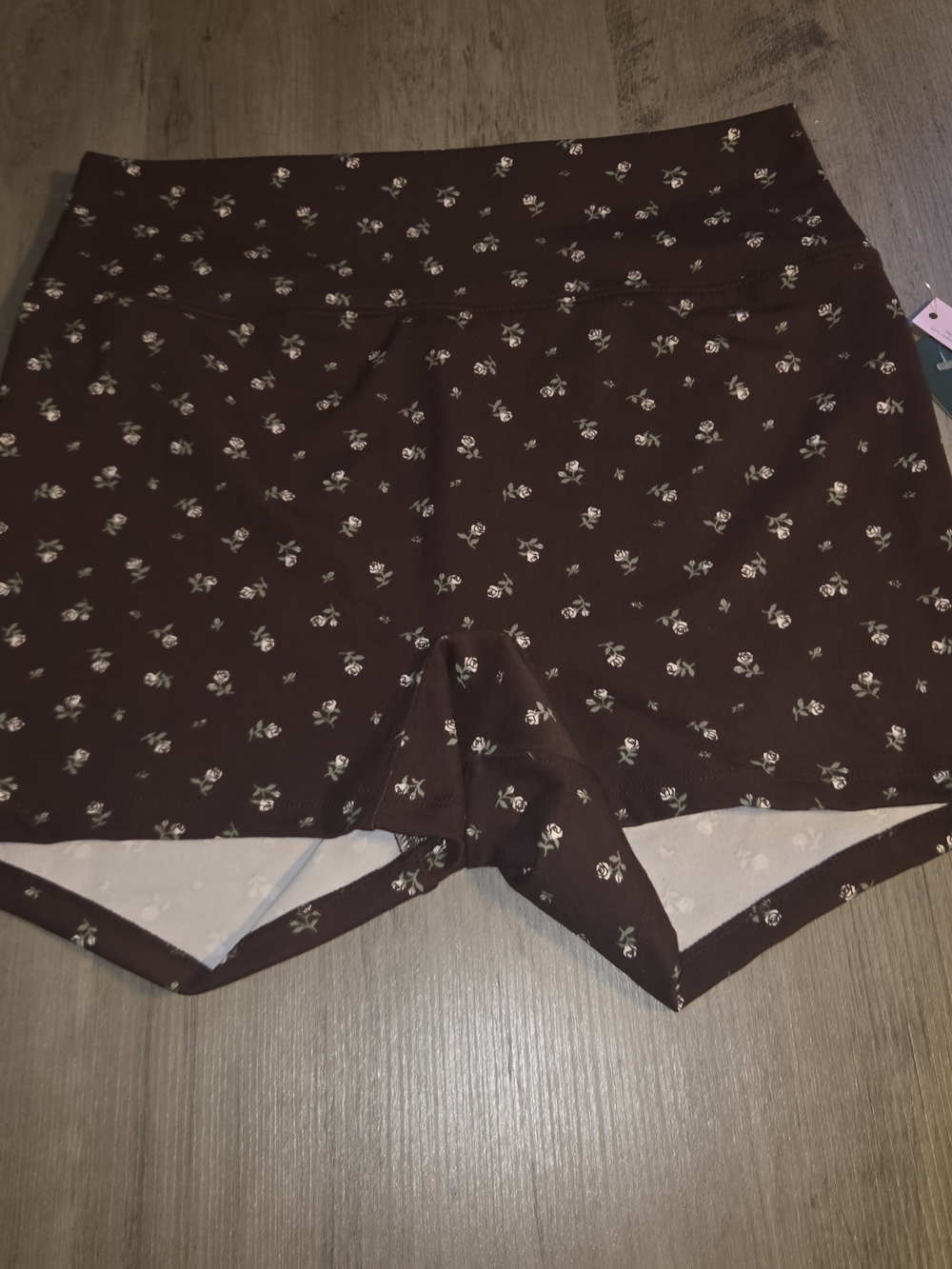 NWT Wild Fable ButterBliss Dark Brown Floral Bike Shorts XL
